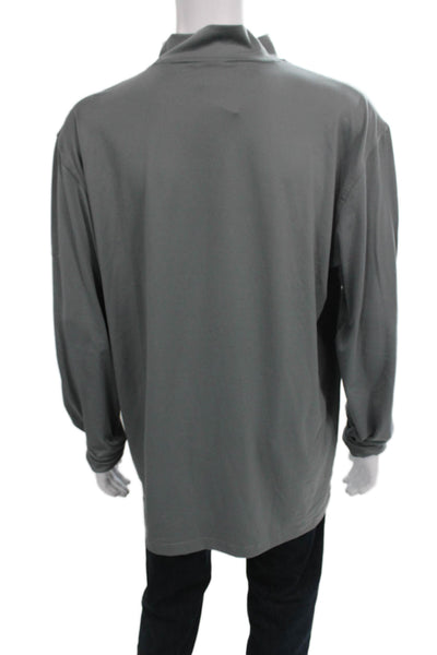 Dunning Mens Basic Casual Gray Polyester Mock Neck Long Sleeve T-Shirt Size XL