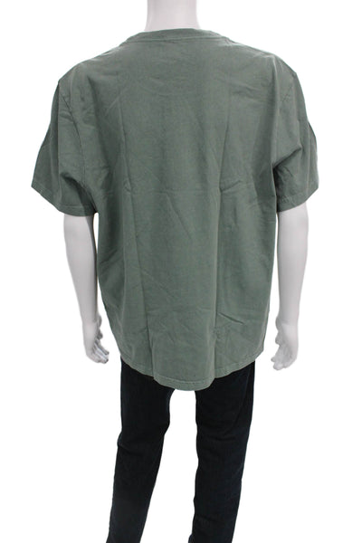 J Crew Mens Basic Green Cotton Crew Neck Short Sleeve T-Shirt Size 2XL