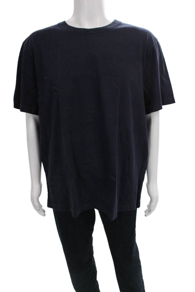 J Crew Mens Basic T-Shirt Blue Cotton Crew Neck Short Sleeve Size 2XL