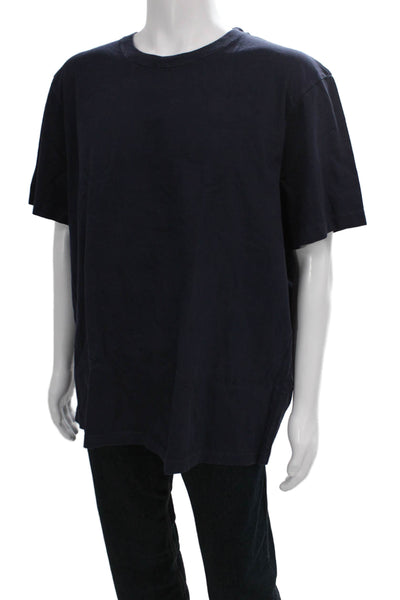 J Crew Mens Basic T-Shirt Blue Cotton Crew Neck Short Sleeve Size 2XL