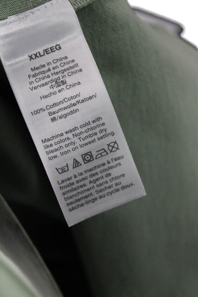 J Crew Mens Basic Solid Green Short Sleeve Cotton T-Shirt Size 2XL