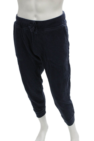 J Crew Unisex Jogger Pants Blue Cotton Drawstring Size L
