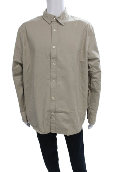 Banana Republic Mens Long Sleeve Button Front Collared Shirt Brown Size XL
