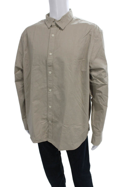 Banana Republic Mens Long Sleeve Button Front Collared Shirt Brown Size XL