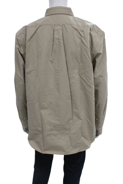 Banana Republic Mens Long Sleeve Button Front Collared Shirt Brown Size XL