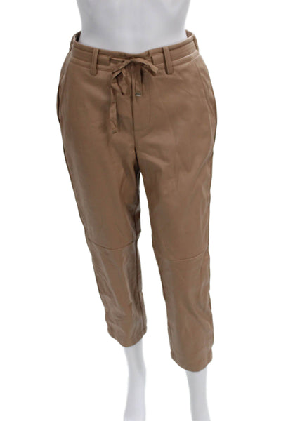 Cami NYC Women Cropped Pants Beige Polyurethane Drawstring Size XS