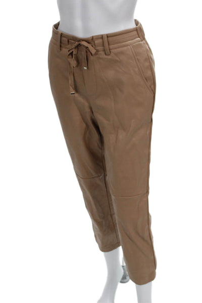 Cami NYC Women Cropped Pants Beige Polyurethane Drawstring Size XS