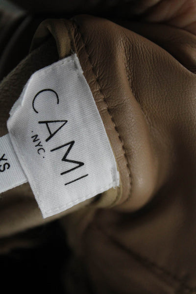 Cami NYC Women Cropped Pants Beige Polyurethane Drawstring Size XS