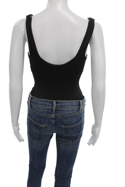 ALIX NYC Womens Black Sleeveless Scoop Neck One Piece Bodysuit Size XS