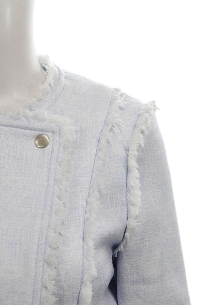 Lucy Paris Womens Basic Jacket Blue Long Sleeve Zip Polyester Size S