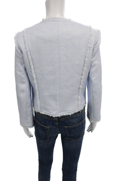 Lucy Paris Womens Basic Jacket Blue Long Sleeve Zip Polyester Size S