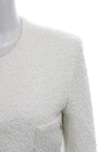 Theyskens Theory Womens Basic Jacket White Nylon Button Long Sleeve Size 6