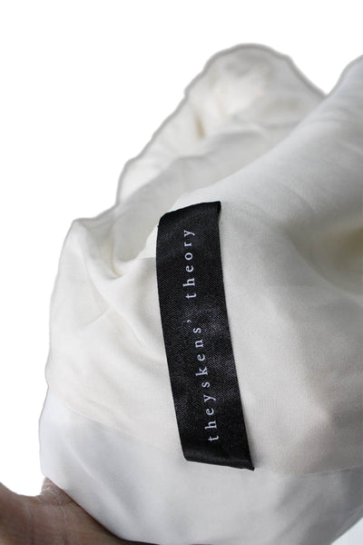 Theyskens Theory Womens Basic Jacket White Nylon Button Long Sleeve Size 6
