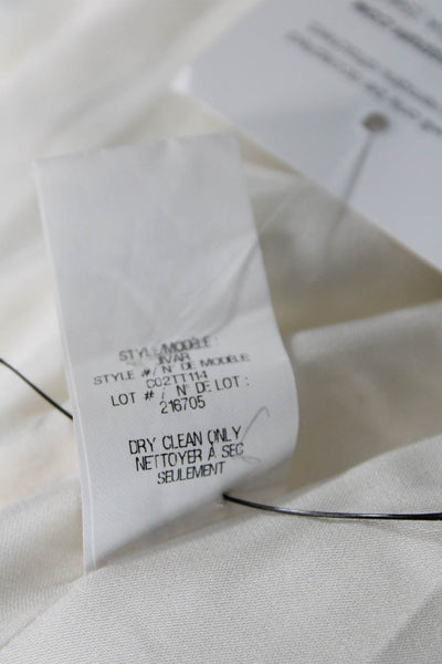 Theyskens Theory Womens Basic Jacket White Nylon Button Long Sleeve Size 6