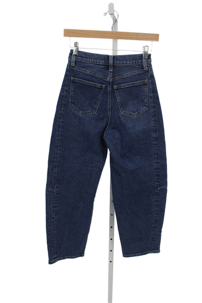 Pistola Womens Cropped High Rise Jeans Blue Button Cotton Size 23