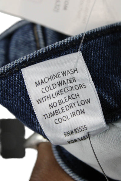Pistola Womens Cropped High Rise Jeans Blue Button Cotton Size 23