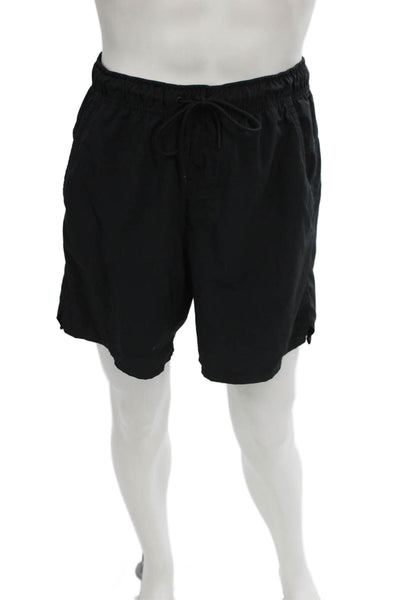 Nike Mens Athletic Shorts Black Polyester Drawstring Size M