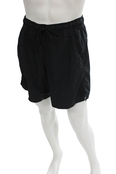 Nike Mens Athletic Shorts Black Polyester Drawstring Size M
