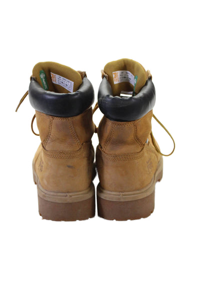 Timberland Men's Lace Up Leather Round Toe Work Boots Beige Size 41