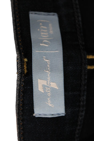 7 For All Mankind Women Ankle Jeans Blue Cotton Blend Solid Size 28