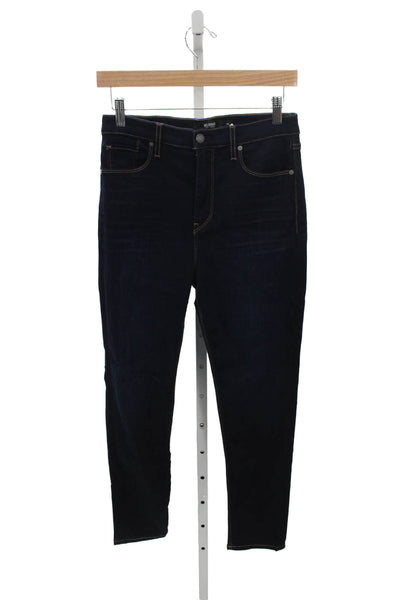 Hudson Womens Blue Skinny Jeans Mid Rise Button Closure Size 28