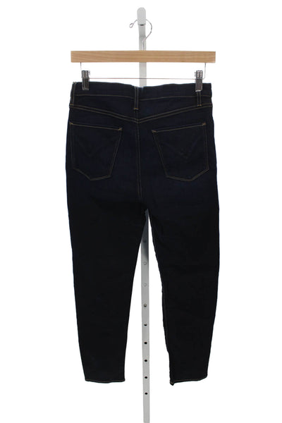 Hudson Womens Blue Skinny Jeans Mid Rise Button Closure Size 28