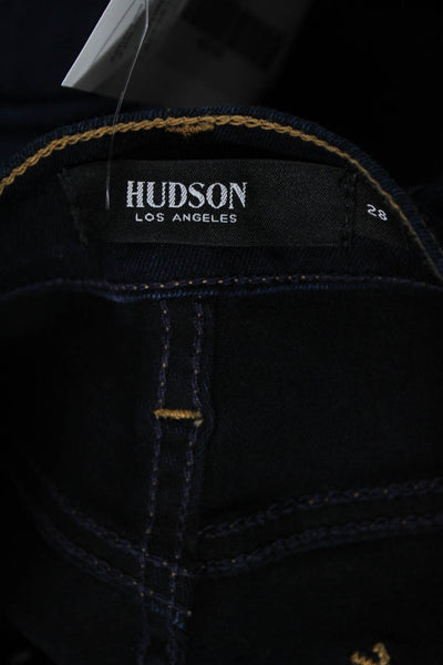 Hudson Womens Blue Skinny Jeans Mid Rise Button Closure Size 28