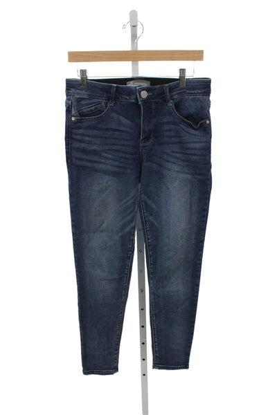 Wit & Wisdom Womens Skinny Jeans Blue Mid Rise Button Cotton Blend Size 4
