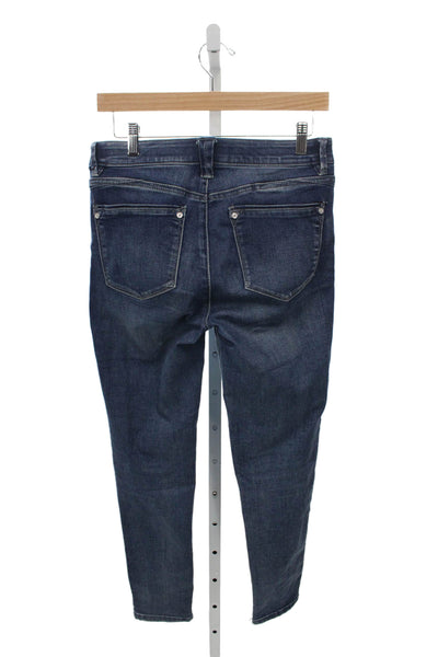 Wit & Wisdom Womens Skinny Jeans Blue Mid Rise Button Cotton Blend Size 4