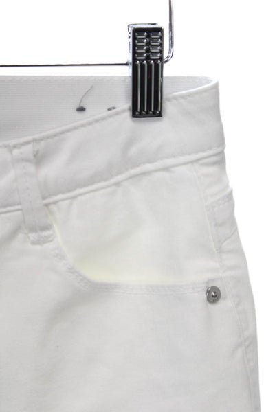 Wit & Wisdom Women White Ankle Pants Mid Rise Button 24 Inseam Size 4