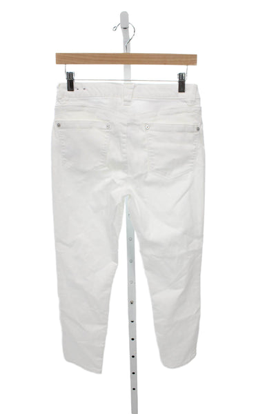 Wit & Wisdom Women White Ankle Pants Mid Rise Button 24 Inseam Size 4