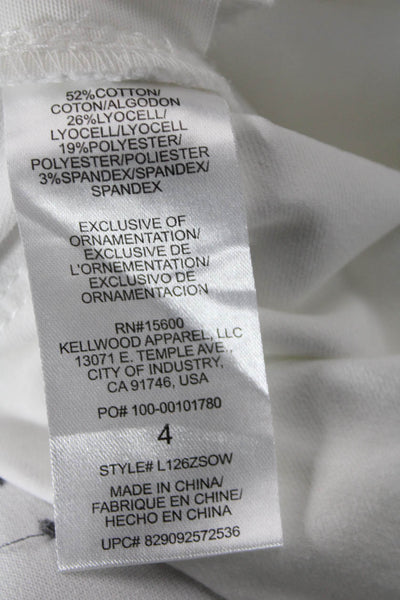 Wit & Wisdom Women White Ankle Pants Mid Rise Button 24 Inseam Size 4