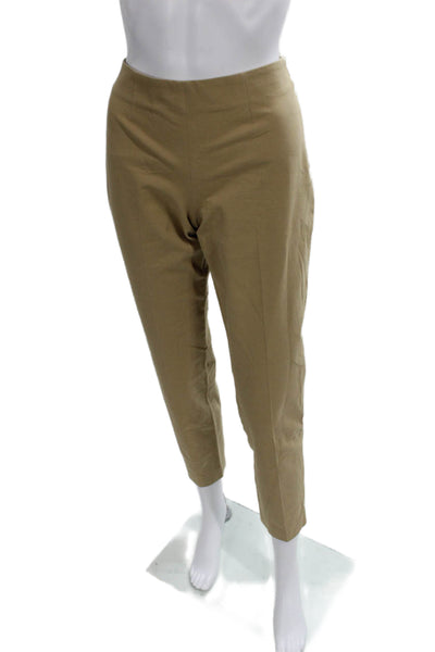Theory Womens Khaki Pants Beige Cotton Zip Closure Size 6