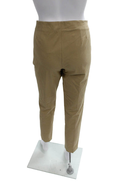 Theory Womens Khaki Pants Beige Cotton Zip Closure Size 6