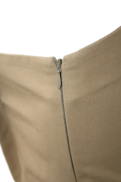 Theory Womens Khaki Pants Beige Cotton Zip Closure Size 6