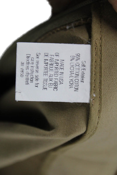 Theory Womens Khaki Pants Beige Cotton Zip Closure Size 6