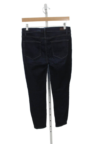 Paige Womens Skinny Jeans Blue Rayon Mid Rise Button Inseam 28 Size 29