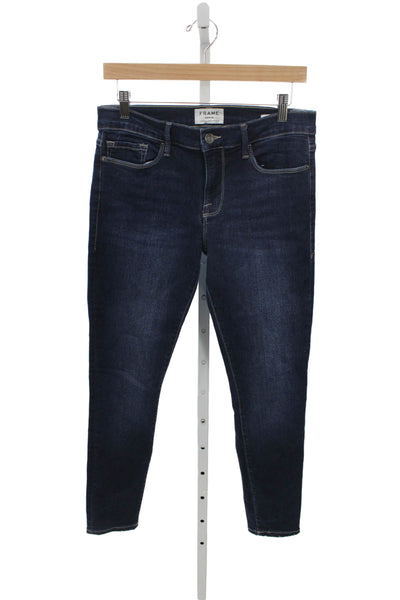Frame Denim Womens Skinny Jeans Blue Cotton Size 28