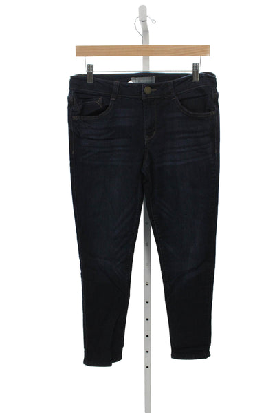 Wit & Wisdom Women Skinny Jeans Blue Mid Rise Button Cotton Size 8