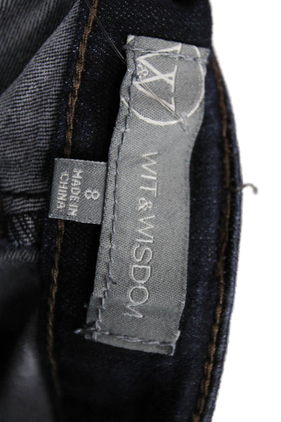 Wit & Wisdom Women Skinny Jeans Blue Mid Rise Button Cotton Size 8