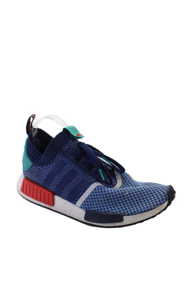 Adidas Mens Lace Up NMD R1 Primeknit Packer Sneakers Blue Teal Red Size 10