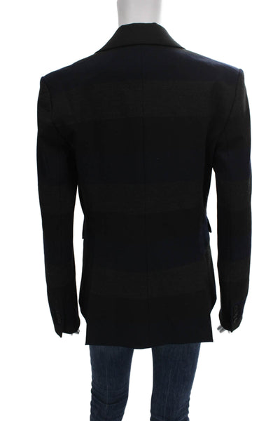 Veronica Beard Womens Black Striped Basic Jacket Polyester Long Sleeve Size 2