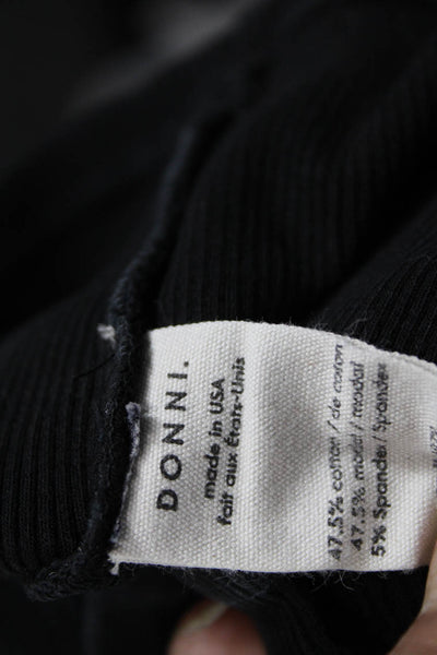 Donni Women Cardigan Black Crew Neck Long Sleeve Solid Fall Size XS