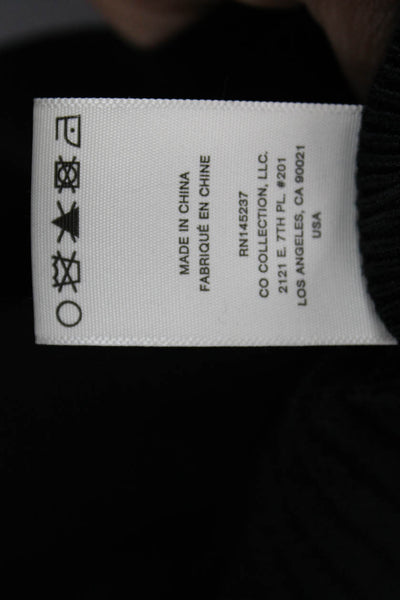 CO Women Cardigan Collared Button Silk Sleeveless Black Fall Size S