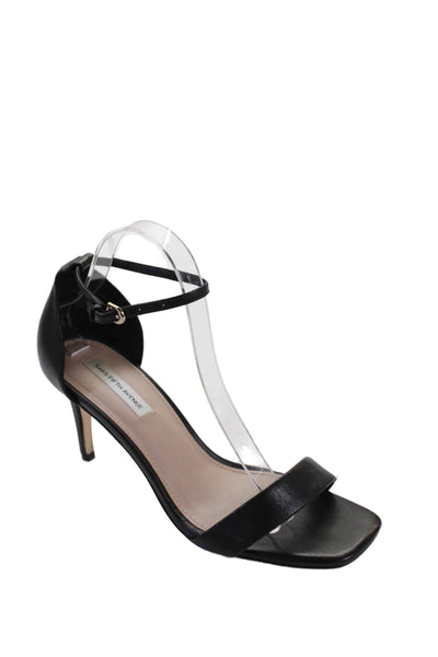 Saks Fifth Avenue Women's Open Toe Leather Ankle Buckle Sandals Black Size 9