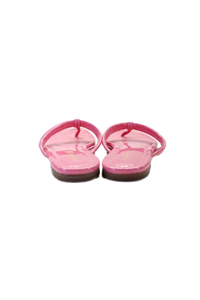 J. Mclaughlin Womens Patent Leather Caitlin Thong Sandals Pink Size 7.5 Medium