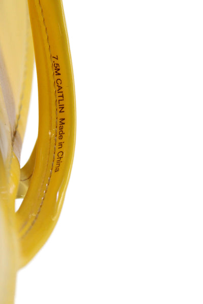 J. Mclaughlin Womens Patent Leather Caitlin Thong Sandals Yellow Size 7.5 Medium