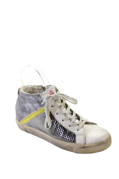 Leather Crown Womens Leather High Top Sneakers White Size 35 5