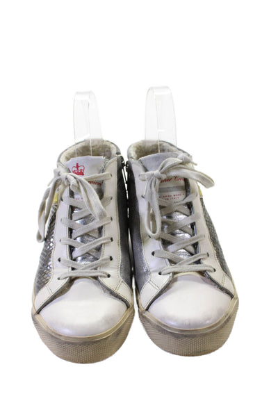 Leather Crown Womens Leather High Top Sneakers White Size 35 5
