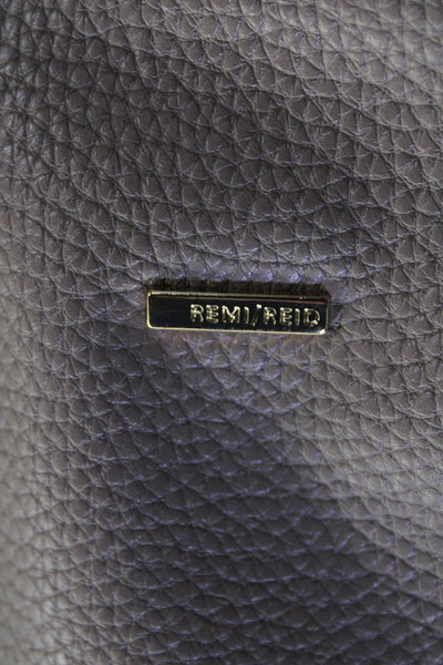 Remi & Reid Womens Leather Multi-Compartment Zip Up Shoulder Bag Taupe